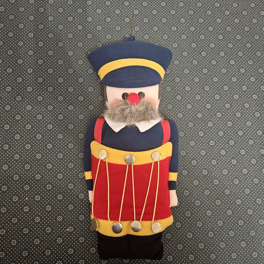 VTG Hallmark Soldier Drummer Stocking 17" Plush Stuffed Christmas 1981